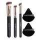 Maange 3Pcs Makeup Brushes + 2Pcs Triangle Powder Puff Set