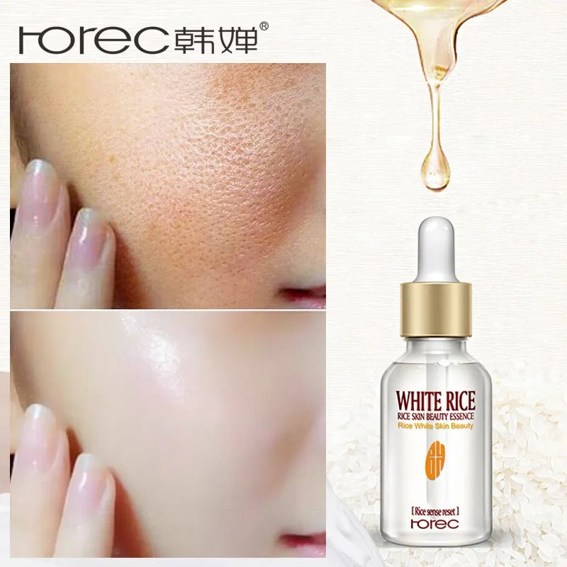 Rorec White Rice Serum for Face Whitening Fine Lines Makeup Primer Serum 15ml