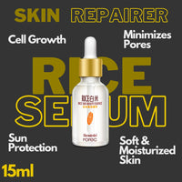 Rorec White Rice Serum for Face Whitening Fine Lines Makeup Primer Serum 15ml